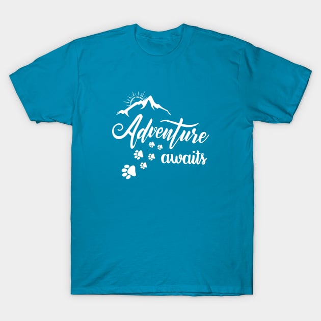 Adventure Awaits while Traveling with Your Dog T-Shirt by THE Dog Designs